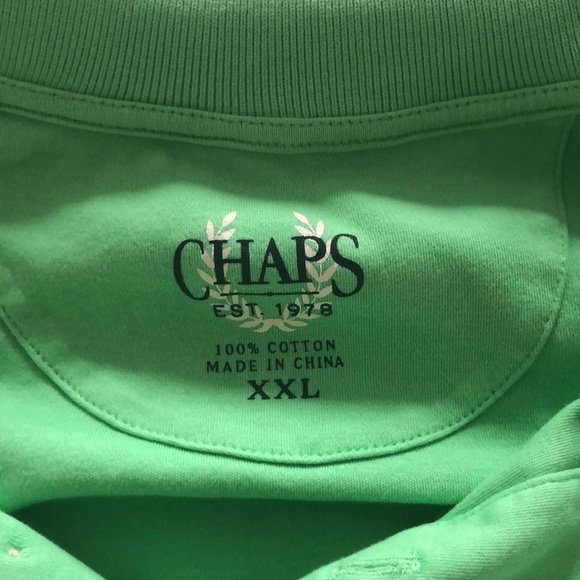 Men’s XXL Chaps Polo Shirt Green Easter Brunch - Picture 5 of 5